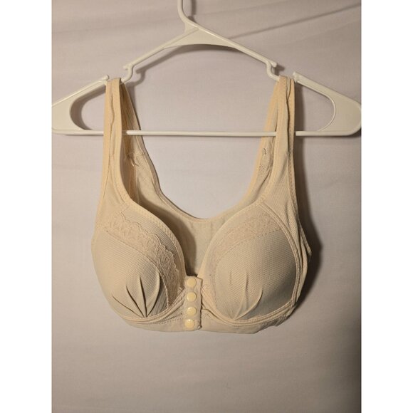Bra Nude Front Snap womens Size Large Cups L - Picture 1 of 2